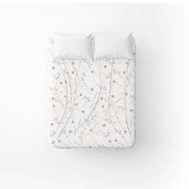 Простирадло бязевое Home Line 150х215 ВОЛОШКИ сірі на білому (165391)