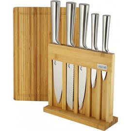 Набор кухонный ножей на деревяной подставке (5 ножей + досточка) Kamille (5168)