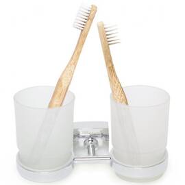 Стакан двойной для зубных щеток 17x8.5x9.5 см стеклянный Besser (8804)