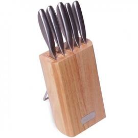Набор ножей 6 предметов и деревянной подставкой Kamille (5133)