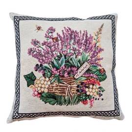 Наволочка 45х45 Лавандове поле Кошик лаванди у рамці Прованс (026055)