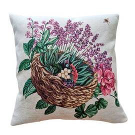 Наволочка 45х45 Лавандове поле Кошик лаванди Прованс (026059)