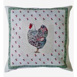 Подушка декоративна 45х45 Курочки Сіра курочка Прованс (026035), Колір: зелений, Розмір: 45x45