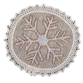 Серветка-підкладка з мереживом O10 LiMaSo (RED BALLS-10D), Тип: салфетки, Цвет: бежевый, Форма скатерти: круглая, Размер: Ø10