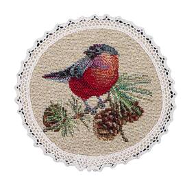 Серветка-підкладка з мереживом O10 LiMaSo (ROUND1066M-10D), Тип: салфетки, Цвет: красный, Форма скатерти: круглая, Размер: Ø10