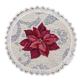 Серветка-підкладка з мереживом O10 LiMaSo (ROUND1198M-10D), Тип: салфетки, Цвет: красный, Форма скатерти: круглая, Размер: Ø10