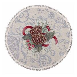 Серветка-підкладка з мереживом O25 LiMaSo (ROUND1198M-25D), Тип: салфетки, Цвет: красный, Форма скатерти: круглая, Размер: Ø25