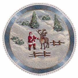 Серветка-підкладка з мереживом O25 LiMaSo (ROUND723M-25D), Тип: салфетки, Цвет: красный, Форма скатерти: круглая, Размер: Ø25