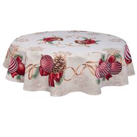 Скатертина гобеленова O180 LiMaSo (RED BALLS-180D), Тип: скатерти, Цвет: красный, Форма скатерти: круглая, Размер: Ø180