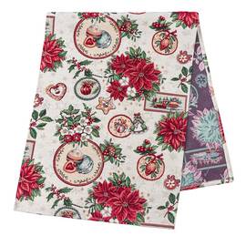 Гобеленова доріжка на стіл 45х140 LiMaSo (NAT-45), Тип: доріжки (раннери), Основний колір: червоний, Форма скатертини: прямокутна, Розмір: 45x140