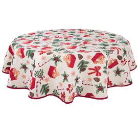 Скатертина гобеленова кругла O240 LiMaSo (SPARKLE-240D), Тип: скатерти, Цвет: красный, Форма скатерти: круглая, Размер: Ø240