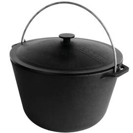 Казан туристический чугунный с чугунной крышкой 10 л Туризм Brizoll (KT10-1), Объем казана: 10 л, Наличие крышки: с чугунной крышкой