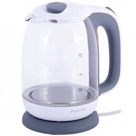 Чайник 1,7л електричний з боросилікатного скла, біло-сірий Kamille (1720G)