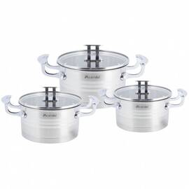 Набір каструль 6 предметів (16x9cm, 18x10cm, 20x11cm) Kamille (5861)