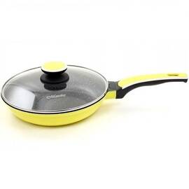 Сковорода з кришкою 22 см жовта Maestro (MR1220-22 ж), Колір: жовтий, Тип: сковорода, Форма: кругла, Діаметр (см): 22