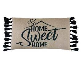 Подушка в'язана 30х45 Home, sweet home Сіра (16 пензликів) Прованс (023435), Колір: срібний, Розмір: 35x45