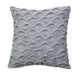 Подушка в'язана декоративна Хвилі сірий 33х33 Прованс (027426), Колір: сірий, Розмір: 33x33
