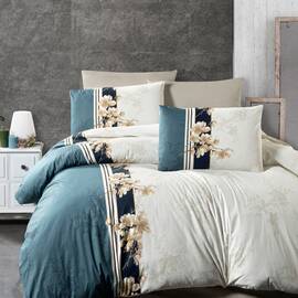 Постільна білизна First Сhoice ранфорс 200х220 manolya blue stone