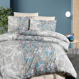 Постільна білизна First Сhoice ранфорс 200х220, Розмір: двоспальний євро 200х220, Основний колір: сірий