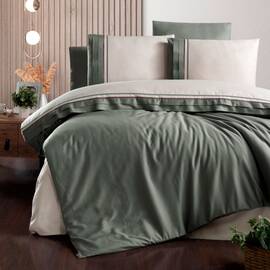 Постільна білизна First Сhoice сатин люкс 200х220 groovy moon mist, Розмір: двоспальний євро 200х220, Основний колір: зелений