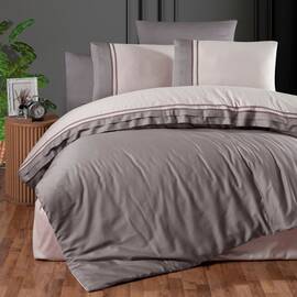 Постільна білизна First Сhoice сатин люкс 200х220 groovy quick silver, Розмір: двоспальний євро 200х220, Основний колір: сірий