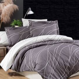 Постельное белье First Сhoice сатин люкс 200х220 messi quick silver, Размер: двуспальный евро 200х220, Основной цвет: серый