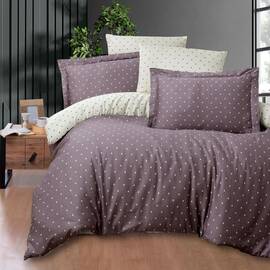 Постільна білизна First Сhoice люкс сатин 200х220 royce lilac, Розмір: двоспальний євро 200х220, Основний колір: фіолетовий