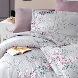 Постельное белье First Сhoice сатин люкс 200х220 wisteria lilac, Размер: двуспальный евро 200х220, Основной цвет: лиловый