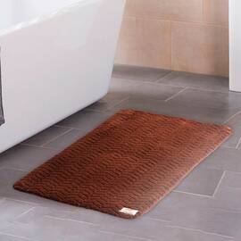 Коврик для спальни 53х80 Welsoft косичка коричневый Zeron (19630), Цвет: коричневый, Размер: 53x80