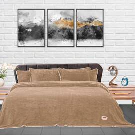 Плед-покрывало жаккардовое Welsoft 220х240 с наволочками 50х70 косичка бежевый Zeron (19568), Цвет: бежевый, Размер: 220x240