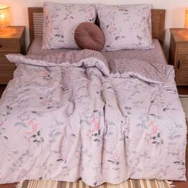 Постільна білизна 22221 ранфорс 200х220 Вілюта, Розмір: двоспальний євро 200х220, Основний колір: сірий