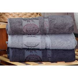 Полотенца бамбуковые 50х90 3шт Aynali Agac Bamboo Desen Zeron (19710), Цвет: серый, Размер: 50x90