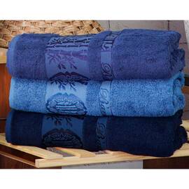 Полотенца бамбуковые 50х90 3шт Aynali Agac Bamboo Desen Zeron (19711), Цвет: синий, Размер: 50x90