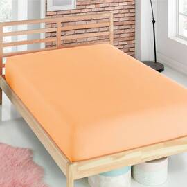 Простынь на резинке трикотажная 90х200 SOMUN Zeron (19742), Цвет: персиковый, Тип: простыни на резинке, Размер: 90x200