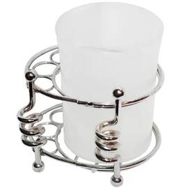 Стакан для зубных щеток 10.5x9.5x9.5 см с хромированной подставкой Besser (802)