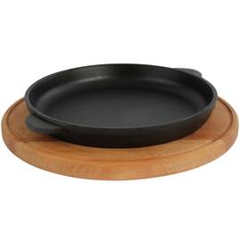 Сковорода чавунна порційна з круглою підставкою 140х25 мм Brizoll (H1425-DK), Колір: чорний, Тип: сковорода порційна, Форма: кругла, Діаметр (см): 14