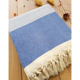 Плед бавовняний Diva 205x200 MONIKA BLUE, Основний колір: блакитний, Розмір: 200x205