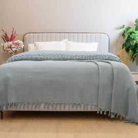 Простынь-покрывало жаккардовое Pike 245х270 Gri Zeron (19816), Цвет: серый, Размер: 245x270