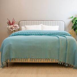 Простынь-покрывало жаккардовое Pike 245х270 Yesil Zeron (19821), Цвет: бирюзовый, Размер: 245x270