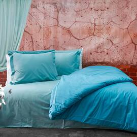 Постільна білизна ранфорс Deluxe 200х220 Pure Series V6 Zeron (19846), Розмір: двоспальний євро 200х220, Основний колір: бірюзовий