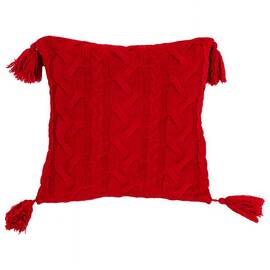 Наволочка 45х45 вязаная Hit Kosa-01 красная Прованс (031668), Цвет: красный, Тип: наволочки, Размер: 45x45