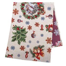 Доріжка на стіл 45х140 LiMaSo (FIOCCO-45), Тип: доріжки (раннери), Основний колір: червоний, Форма скатертини: прямокутна, Розмір: 45x140