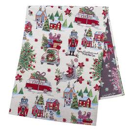 Доріжка на стіл 45х140 LiMaSo (MERRY-45), Тип: доріжки (раннери), Основний колір: червоний, Форма скатертини: прямокутна, Розмір: 45x140