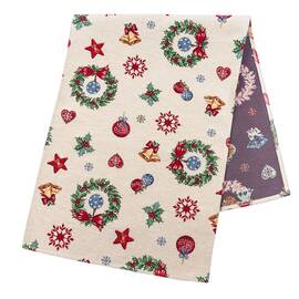 Доріжка на стіл 37х100 LiMaSo (MERRY-37), Тип: доріжки (раннери), Основний колір: червоний, Форма скатертини: прямокутна, Розмір: 37x100