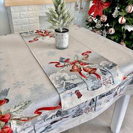 Доріжка на стіл LiMaSo 37х100 (RUNNER1254-37), Тип: доріжки (раннери), Основний колір: блакитний, Форма скатертини: прямокутна, Розмір: 37x100