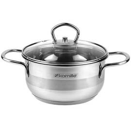 Каструля 1л 14x7 см Kamille (5410), Тип: каструля, Об'єм: 1 л, Колір: срібний