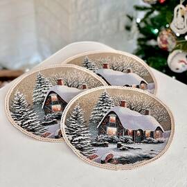 Салфетка с кружевом O30 LiMaSo (ROUND1267M-30D), Тип: салфетки, Цвет: бежевый, Форма скатерти: круглая, Размер: Ø30