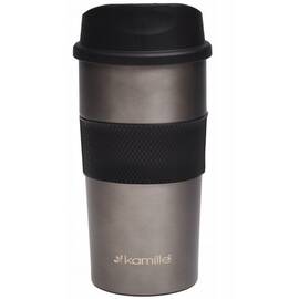 Термокружка 480 мл с TPR вставкой (графит) Kamille (2150A)