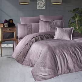 Постільна білизна First Сhoice VIP Moon light сатин 200х220 florenza lilac, Розмір: двоспальний євро 200х220, Основний колір: бузковий