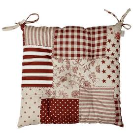 Подушка на стул 40х40 Печворк бордо Господиня Прованс (031608), Цвет: бордовый, Размер: 40x40